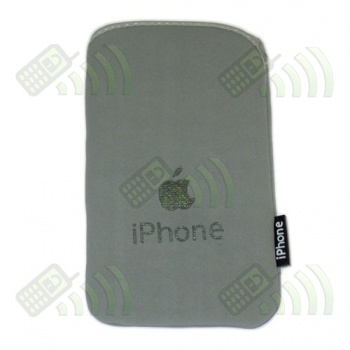 Funda Neopreno Gris Logo Apple 12,5x7cm