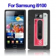 Funda Silicona Samsung Galaxy S2 i9100 Cassette Negra