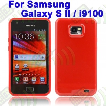 Funda Silicona Gel Samsung Galaxy S2 i9100 Rojo