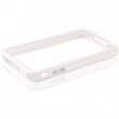 Bumper / Marco Antigolpes Botones Iphone 4 / 4S Blanco y Trasparente