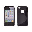 Funda Gel iPhone 4 & 4S Negra Brillo y Mate Con apertura Logo