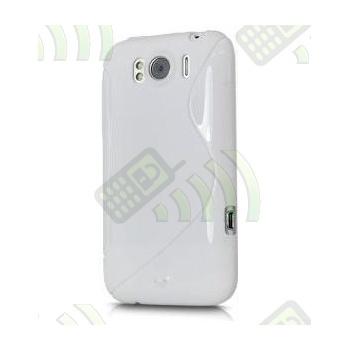 Funda Gel Silicona HTC Sensation Blanco Brillo y Mate