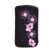 Funda Saco Negra con flores rosas