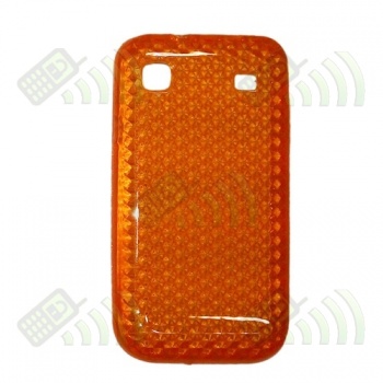 Funda Gel Silicona Samsung Galaxy S / i9000 Naranja diamond