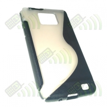 Funda Silicona Gel Samsung Galaxy S2 i9100 Negra y Transparente