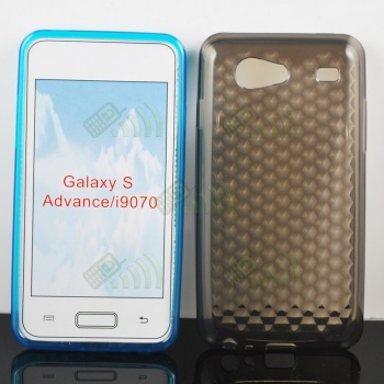 Funda Silicona Gel Samsung Galaxy S Advance i9070 Gris Diamond