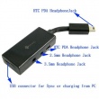 Adaptador Auriculares 2 en 1 Conector HTC USB 11 pines