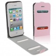 Funda Solapa iPhone 4G / 4S Rosa Con Apertura