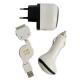 Cargador 2 en 1 USB/coche Iphone Blanco