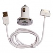 Cargador 2 en 1 USB/coche Iphone Blanco