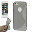 Funda Silicona Gel iPhone 5 Gris Semitransparente S-Type