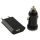 Cargador de Red y Coche USB 3 en 1 Micro USB Negro 1A