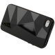 Funda Silicona Gel iPhone 4G/4S Negra Diagonales