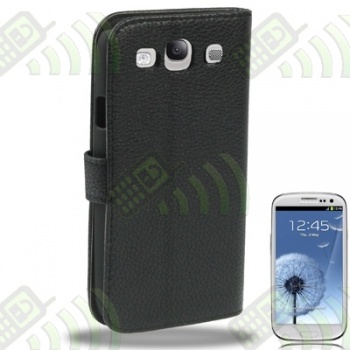 Funda Solapa Samsung I9300 Galaxy S III Negro con broche