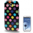 Carcasa trasera Samsung Galaxy S3 i9300 Negra con Lunares de Colores