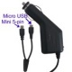 Cargador Universal micro & mini USB coche