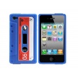 Funda Silicona Iphone 4 Cassette Azul