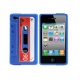Funda Silicona Iphone 4 Cassette Azul