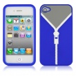 Funda Silicona Iphone 4 Jersey Cremallera Negra